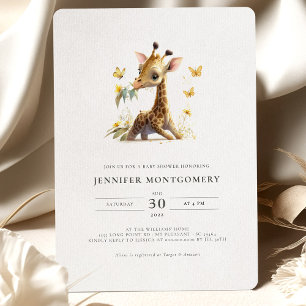 Invitation Giraffe Baby shower Neutre Genre