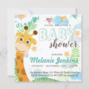 Invitation Giraffe beau Baby shower lumineux