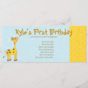Invitation Giraffe Bébé d'or