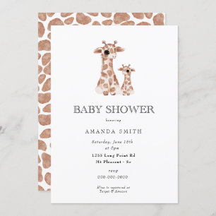 Invitation Giraffe Boho, mère et bébé Baby shower Safari