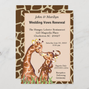 Invitation Giraffe Couple Vows Mariage Renouvellement