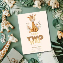 Giraffe Deux animaux sauvages Safari 2e anniversai