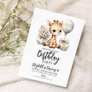 Invitation Giraffe fête d'anniversaire