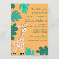 Giraffe Feuille sauvage vert orange