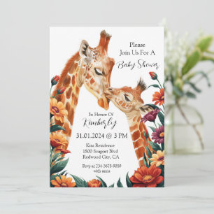 Invitation Giraffe Joy Un Safari d'Amour