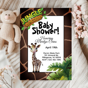 Invitation Giraffe Neutre Genre Jungle Baby shower 🦒