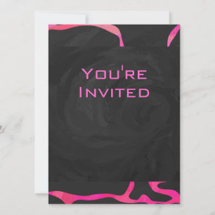 Invitation Giraffe rose chaude et noire