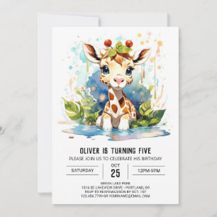 Invitation Giraffe Safari Anniversaire