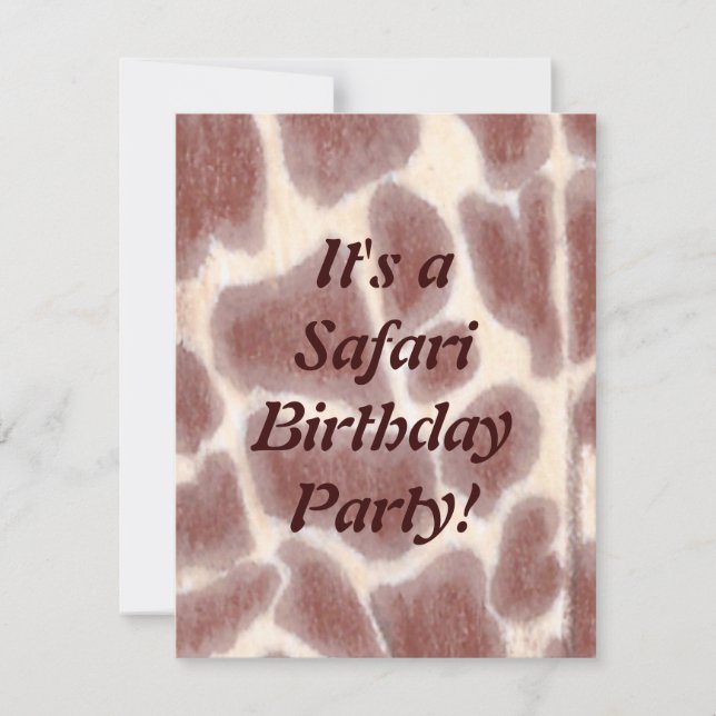 Invitation Giraffe Spots Safari fête d'anniversaire pour enfa (Devant)