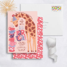 Giraffe Tea Party Anniversaire de enfant Party Inv