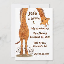 Giraffe, Zoo Animaux Anniversaire, Personnalisable