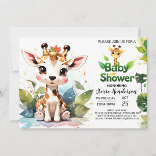 Invitation Giraffe's Safari Adventure Attend le Baby shower