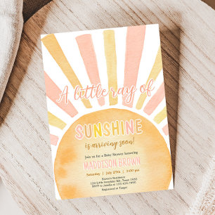 Invitation Girl A Little Ray of Sunshine Baby shower