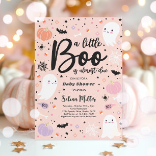 Invitation Girl Ghost Little Boo est due Baby shower d'Hallow