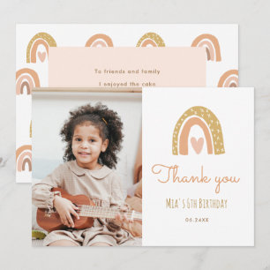 Invitation Girl Pastel Arc en ciel 6e anniversaire Merci phot