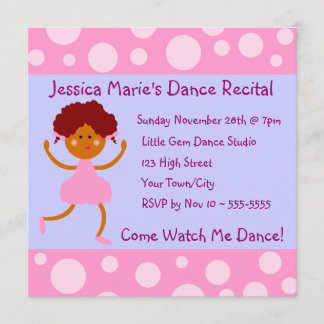 Invitation Girl Pink Bubbles Dance Considérant