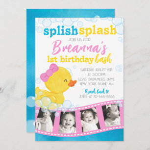 Invitation Girl Rubber Duck Filmstrip Multi Picture Anniversa