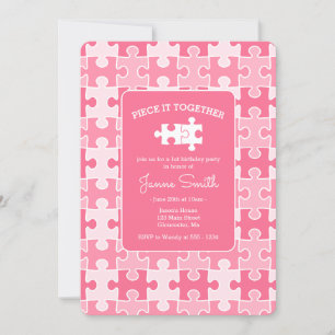 Invitation Girl Sweet Rose Pièce It Ensemble Puzzle Anniversa