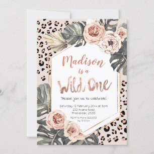 Invitation Girl Wild One Empreinte de léopard Anniversaire