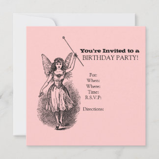 Invitation Girls Antique Sprite ou Féerie Anniversaire