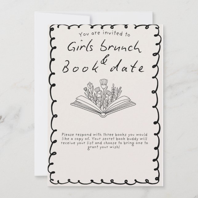 Invitation Girls Book Date invite (Devant)