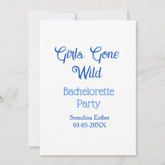 Invitation girls gone wild bachelorette party blue name retro