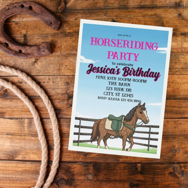Invitation Girl's Horse Riding Birthday Party (Créateur téléchargé)