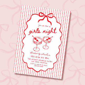Invitation Girls Night hand drawn