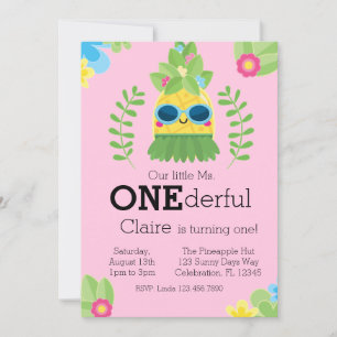 Invitation Girls Pineapple Mme Onederful Premier anniversaire