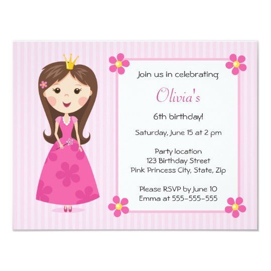 Invitation Girly Mignonne D Anniversaire De Fille Zazzle Fr