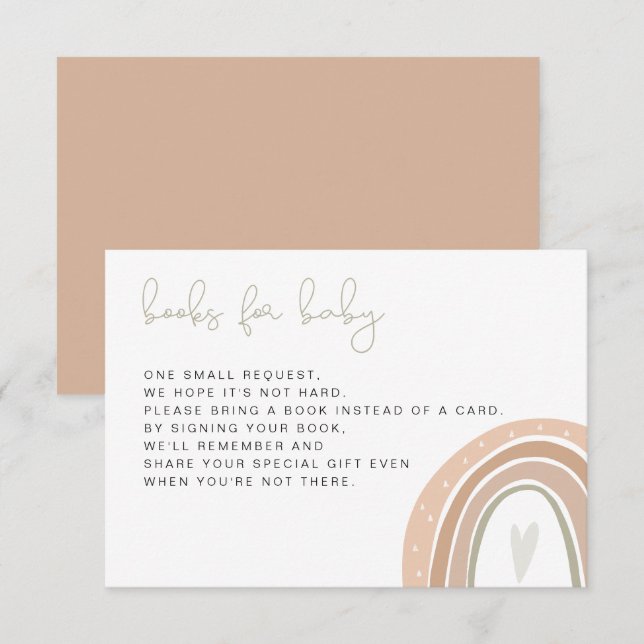 Invitation GITA Bohemain Pastel Rainbow Livres Pour Baby Invi (Devant / Derrière)