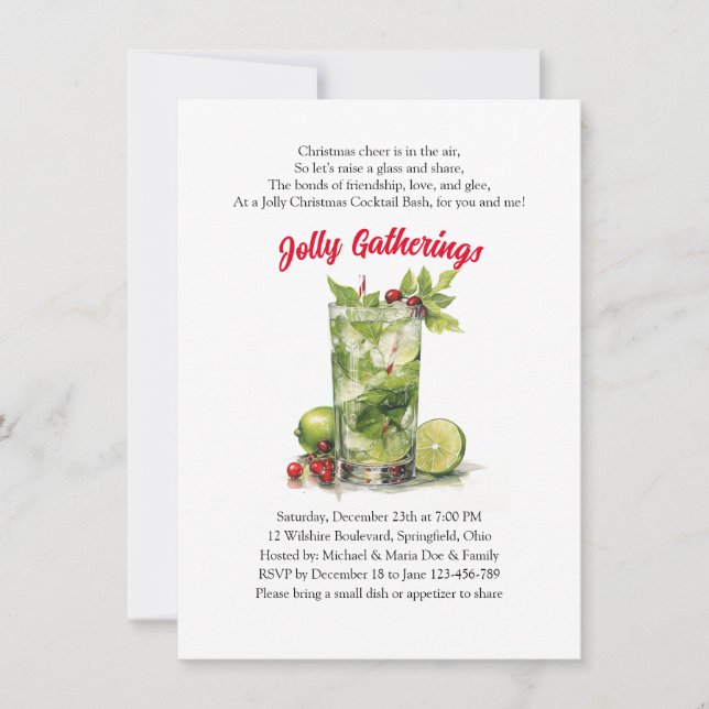 Invitation Gîtes et cocktails festifs (Devant)