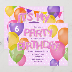 Invitation glaçage rose découpe biscuits filles anniversaire