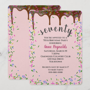 Invitation Glace au chocolat avec arrosage pour 70e anniversa