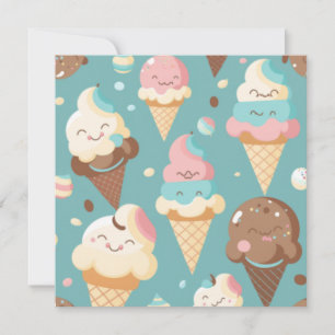 Invitation Glace colorée mignonne
