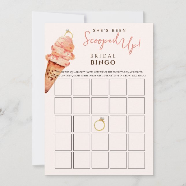 Invitation Glace Cream Scoopup Bridal Bingo jeu (Devant)