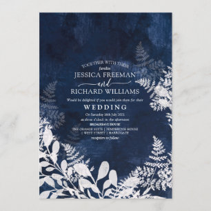 Invitation Glace de mariage d'hiver et marine,