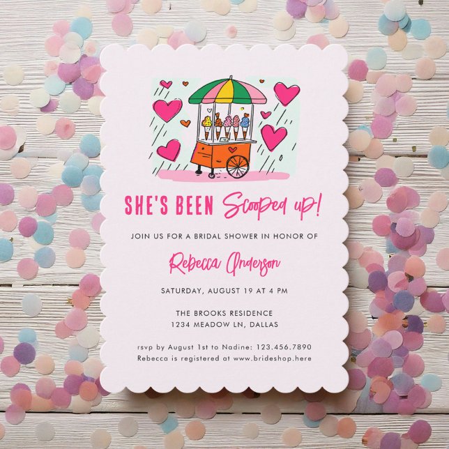 Invitation Glace Elle a été prise Mariage Rose (Créateur téléchargé)