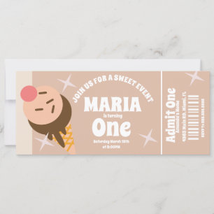 Invitation Glace Groovy Billet de fête d'anniversaire   