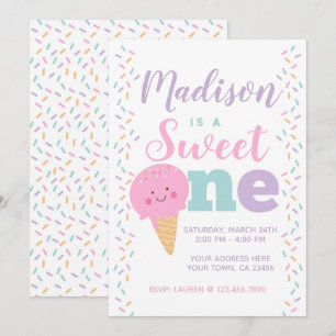 Invitation Glace, Sweet One, 1er anniversaire