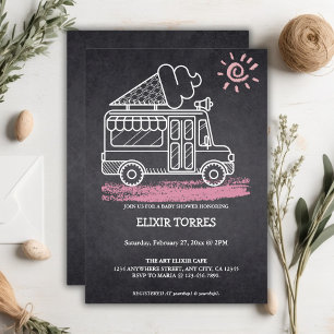 Invitation Glacière à Craie Baby Shower