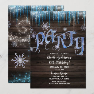 Invitation Glaçons Gelés Anniversaire Fête de Contes d'Hiver