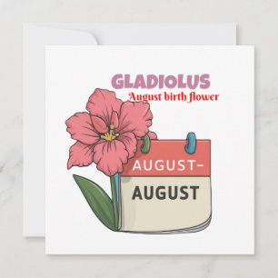 Invitation Gladiolus - Fleur de Naissance Pour Août