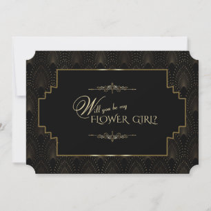 Invitation Glam Art Déco Gatsby Be My Flower Girl