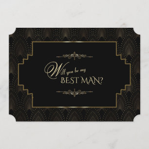 Invitation Glam Art Deco Great Gatsby Soyez mon meilleur homm