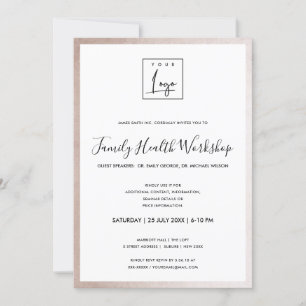 INVITATION GLAM BLUSH ROSE GOLD VOTRE LOGO ATELIER GALA ÉVÉNE