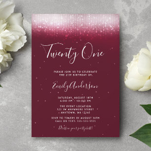 Invitation Glam Bourgogne 21e anniversaire
