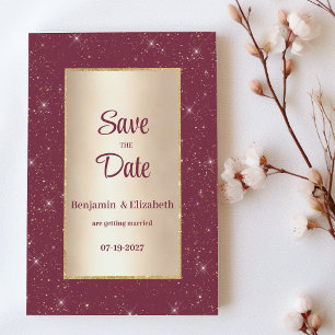 Invitation Glam burgundy or parties scintillant confetti Enre