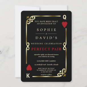Invitation Glam Casino Las Vegas Parfait Mariage de poker de