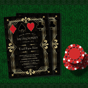 Invitation Glam Casino Royale Great Gatsby Bachelor Party